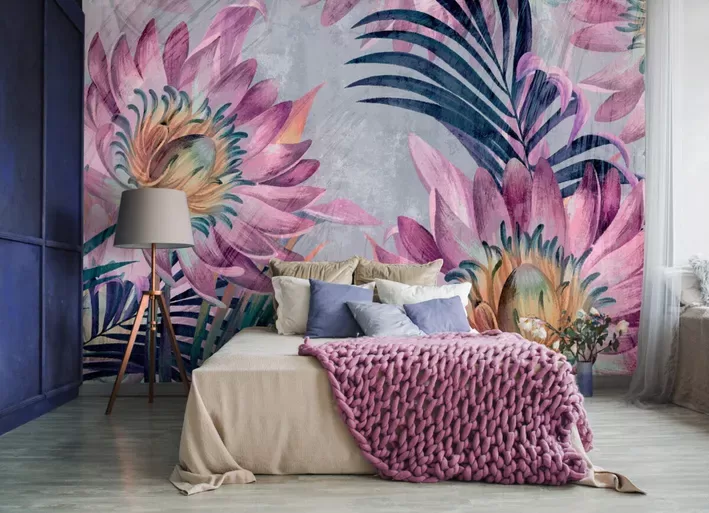 Fototapete: Eksotiski Ziedi Ar Tropu Lapām